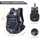 Mardingtop 28L Tactical Backpacks Molle Hiking daypacks for Camping Hiking Military Traveling Motorcycle (28L-Black Multicam) - backpacks4less.com