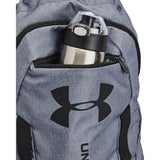 Under Armour unisex Undeniable Sackpack, Pitch Gray Medium Heather (012)/Metallic Silver, One Size Fits Most