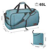 Canway 65L Travel Duffel Bag, Foldable Weekender Bag with Shoes Compartment for Men Women Water-proof & Tear Resistant - backpacks4less.com
