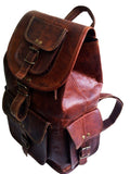 18" Leather Backpack Travel rucksack knapsack daypack Bag for men women - backpacks4less.com