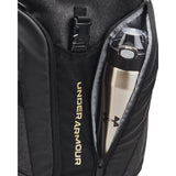Under Armour Adult Hustle Pro Backpack , Black Medium Heather (004)/Metallic Gold , One Size Fits All
