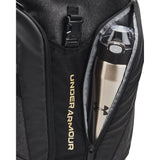 Under Armour Adult Hustle Pro Backpack , Black Medium Heather (004)/Metallic Gold , One Size Fits All