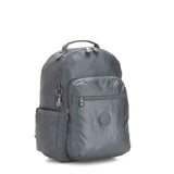 Kipling Seoul Large 15" Laptop Metallic Backpack Steel Gr Metal - backpacks4less.com