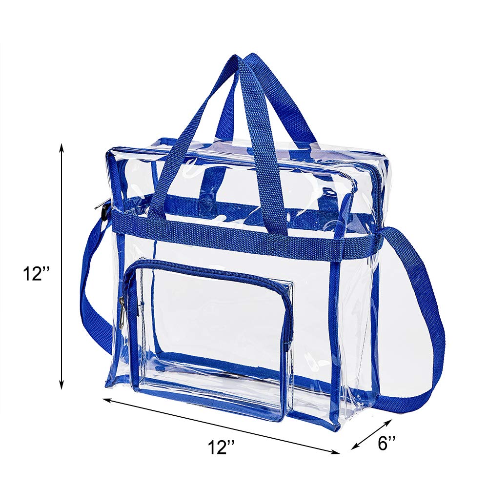 Edraco Clear Tote Bag, 2-Pack Stadium Approved Hologram Clear Bag, Great  for Sports Games, Work, Security Travel, Stadium Venues or Concert, 12X  12X