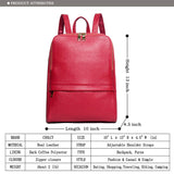 Coolcy Hot Style Women Real Genuine Leather Backpack Fashion Bag (Rose) - backpacks4less.com