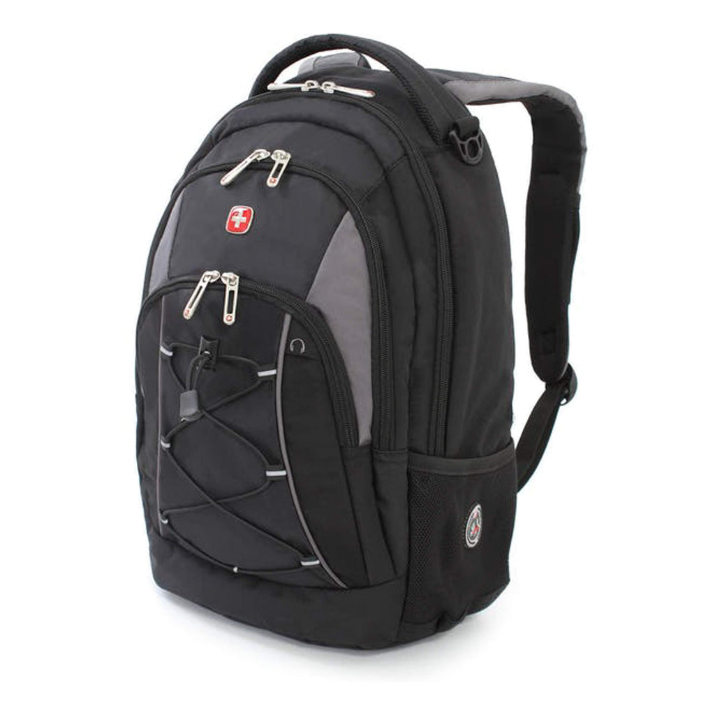 Swiss Gear Bungee Backpack, Black/Grey, One Size - backpacks4less.com