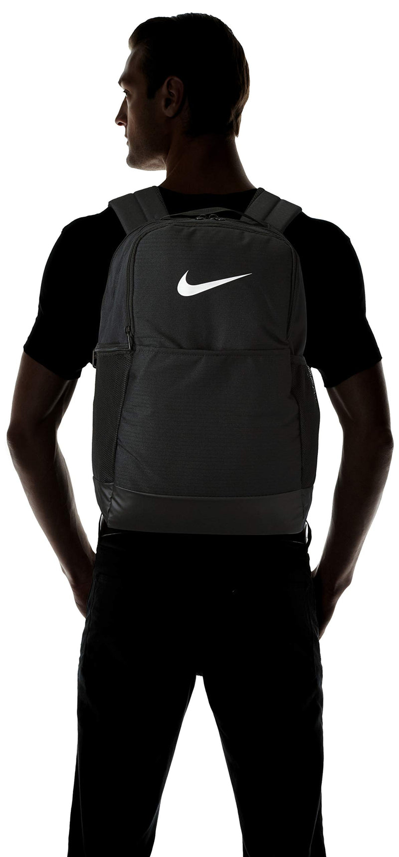 Nike Brasilia Medium Training Backpack, Nike Backpack for Women and Men with Secure Storage & Water Resistant Coating, Black/Black/White - backpacks4less.com