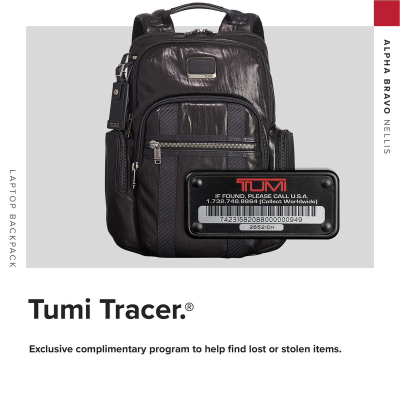 TUMI - Alpha Bravo Nellis Leather Laptop Backpack - 15 Inch Computer Bag for Men and Women - Black - backpacks4less.com