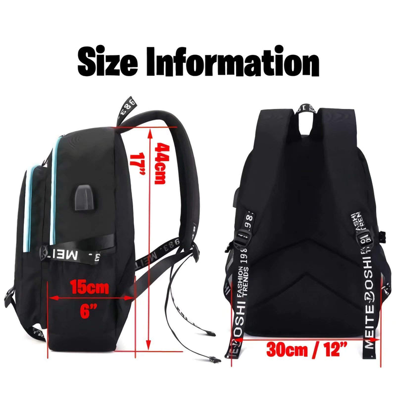 Aleven Stranger Things Backpack, Laptop Headphone Power Bank Backpack With USB Charging Porttravel Sport For Adult Men Women Boy Girl Black ... - backpacks4less.com