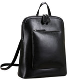 Heshe Women's Vintage Leather Backpack Casual Daypack for Ladies and Girls (Black) - backpacks4less.com