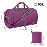Canway 65L Travel Duffel Bag, Foldable Weekender Bag with Shoes Compartment for Men Women Water-proof & Tear Resistant (Lavender Purple, 65L) - backpacks4less.com
