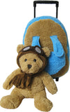 Kreative Kids Adorable Aviator Pilot Bear Rolling Backpack w/Removable Stuffed Toy & Wheels - backpacks4less.com