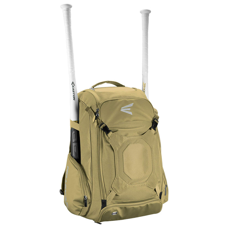 EASTON WALK-OFF IV Bat & Equipment Backpack Bag | Baseball Softball | 2020 | Vegas Gold | 2 Bat Sleeves | Vented Shoe Pocket | External Helmet Holder | 2 Side Pockets | Valuables Pocket | Fence Hook - backpacks4less.com