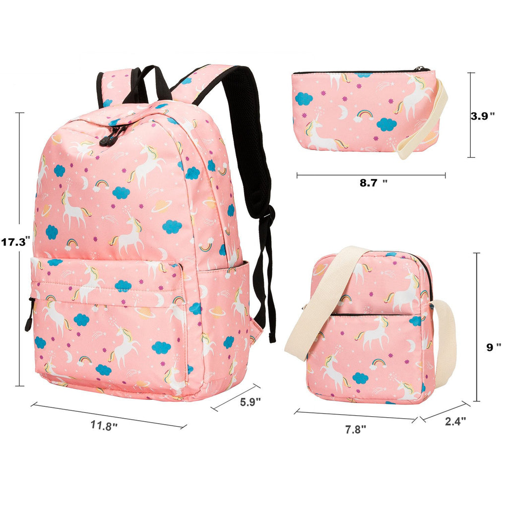 Teens Backpack Set Girls School Bags Kids Laptop Bookbags (Pink-T02) - backpacks4less.com