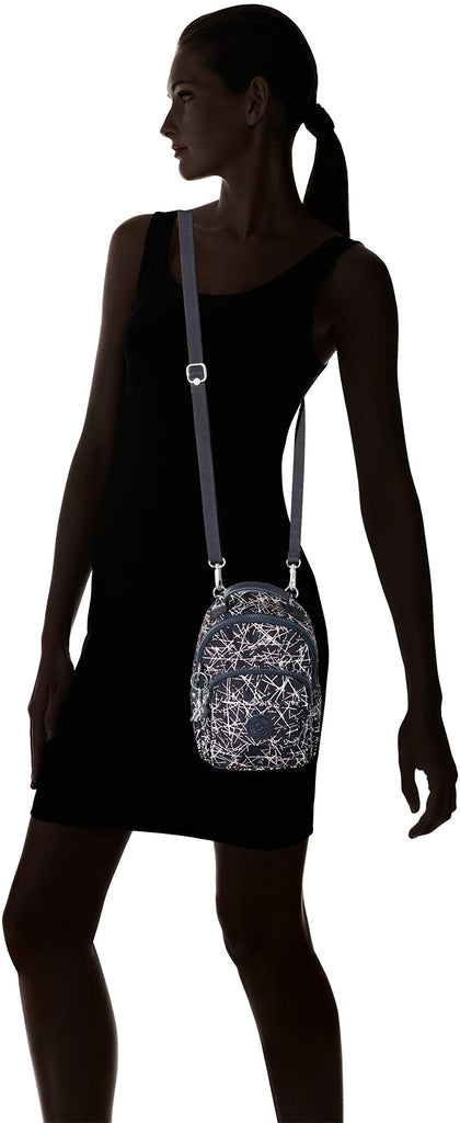 alber 3-in-1 convertible mini bag printed backpack Kipling womens Alber 3-In-1 Convertible Mini Backpack, Navy stick Print, One Size