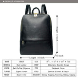 Coolcy Hot Style Women Real Genuine Leather Backpack Fashion Bag (Black) - backpacks4less.com