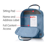 Fjallraven - Kanken Mini Classic Backpack for Everyday, Blue Ridge/Random Blocked - backpacks4less.com