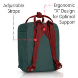 fjallraven kanken mini backpack forest green ox red Fjallraven