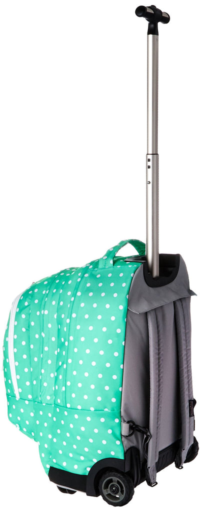 JanSport Unisex Driver 8 Wheeled Seafoam Green/White Dots Backpack - backpacks4less.com