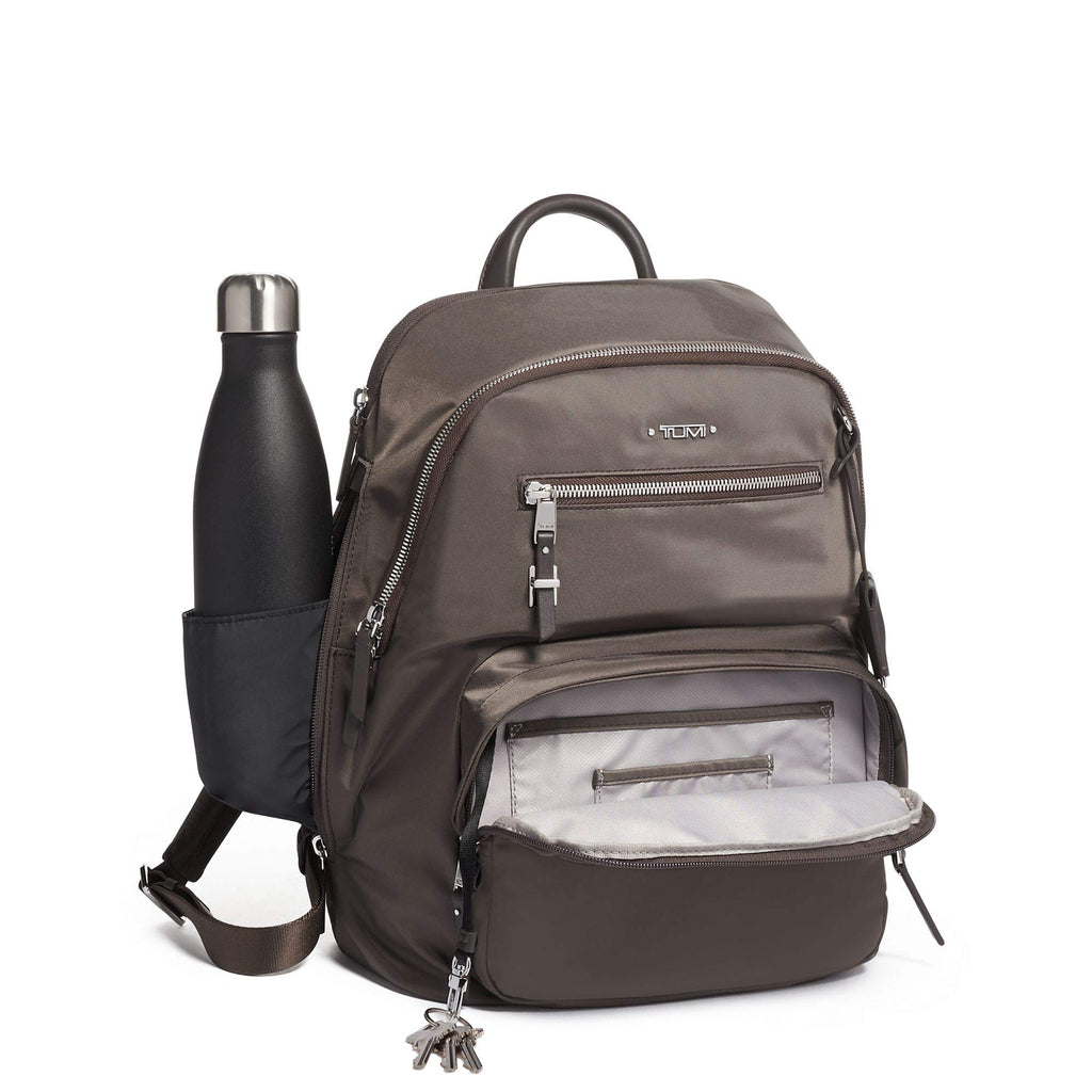 TUMI - Voyageur Hartford Laptop Backpack - 13 Inch Computer Bag For Women - Mink/Silver - backpacks4less.com