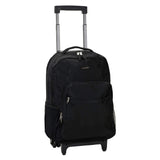 Rockland Luggage 17 Inch Rolling Backpack, Black, Medium - backpacks4less.com