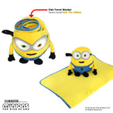 Roamwild Universal Despicable Me Bob Minions Kids Travel Pillow and Travel Blanket Set – Soft Plush Armrest Buddy Transforms Any Armrest Into a Comfy Childs Pillow for Travelling