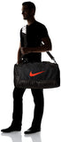 Nike Brasilia Training Medium Duffle Bag, Durable Nike Duffle Bag for Women & Men with Adjustable Strap, Black/Black/Habanero Red - backpacks4less.com