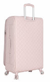 BCBGeneration BCBG Perf-ECT Luggage - 3 Piece Softside Expandable Lightweight Spinner Suitcase Set - Travel Set includes 20-Inch Carry on, 24-Inch and 28-Inch Checked Suitcases (Quilt Pink)