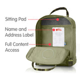 Fjallraven - Kanken Mini Classic Backpack for Everyday, Green/Folk Pattern - backpacks4less.com