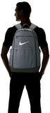 Nike Brasilia Training Backpack, Extra Large Backpack Built for Secure Storage with a Durable Design, Flint Grey/Black/White - backpacks4less.com