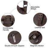 Leather Backpack for Women Men College Laptop Backpack Vintage Backpack Purse - backpacks4less.com