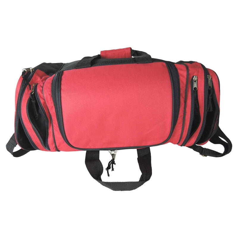 Dalix 20 Inch Sports Duffle Bag with Mesh and Valuables Pockets, Red - backpacks4less.com