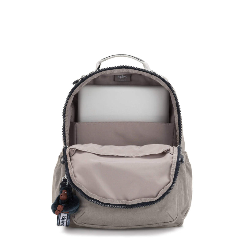 Kipling Seoul Go Large 15" Laptop Backpack Smokey Grey 1 - backpacks4less.com