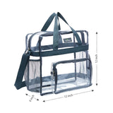 MAY TREE Clear Bag Stadium Approved, Cold-Resistant, Lightweight and Waterproof, Transparent Tote Bag and Gym Clear Bag, See Through Tote Bag for Work, Sports Games and Concerts-12 x12 x6 (Gray) - backpacks4less.com