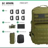GZ XINXING 3 Day Assault Pack Military Tactical Army Molle Rucksack Backpack Bug Out Bag Hiking Daypack For Hunting Camping Hiking Traveling (GREEN) - backpacks4less.com