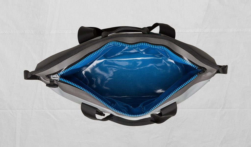 YETI Hopper Two 30 Portable Cooler, Fog Gray / Tahoe Blue - backpacks4less.com