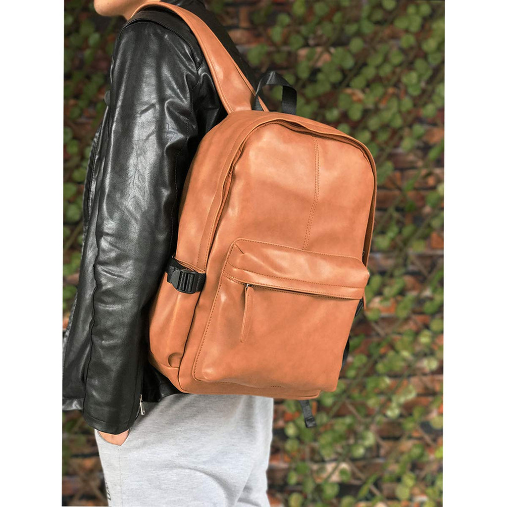 Vintage PU Leather Backpack, OURBAG Outdoor School College Bookbag fit Laptop Computer Backpack for Man and Woman - backpacks4less.com