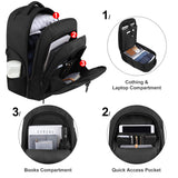 Rolling Backpack,Wheeled Laptop Backpack for Travel,Freewheel Carryon Trolley Luggage Suitcase Compact Business Bag,Wheeled Rucksack Student Computer Trolley Carry Luggage Fits 15.6Inch Laptop - Black - backpacks4less.com