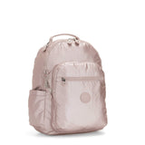 Kipling Seoul Large 15" Laptop Metallic Backpack Metallic Rose - backpacks4less.com