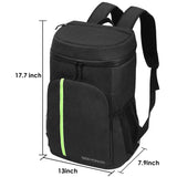 SEEHONOR Insulated Cooler Backpack Leakproof Soft Cooler Bag Lightweight Backpack with Cooler for Lunch Picnic Hiking Camping Beach Park Day Trips, 30 Cans (Black) - backpacks4less.com