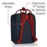 Fjallraven Mini Kanken Backpack Black / Ox Red - backpacks4less.com