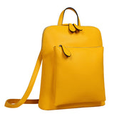 Heshe Women's Vintage Leather Backpack Casual Daypack for Ladies and Girls (Yellow) - backpacks4less.com