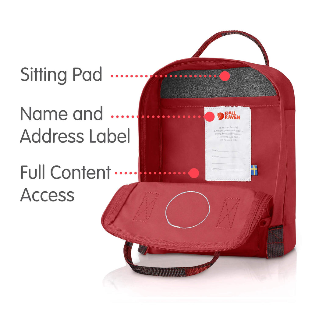fjallraven mini kanken red random blocked backpack Fjallraven