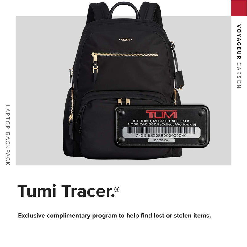 TUMI - Voyageur Carson Laptop Backpack - 15 Inch Computer Bag for Women - Black/Gold - backpacks4less.com