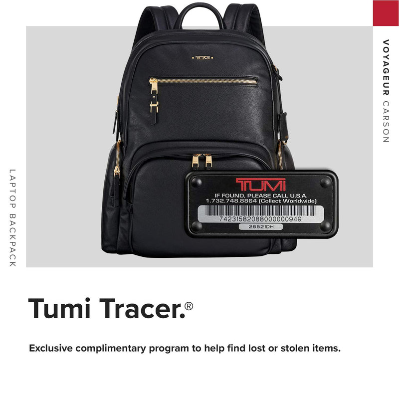 TUMI - Voyageur Carson Leather Laptop Backpack - 15 Inch Computer Bag for Women - Black - backpacks4less.com