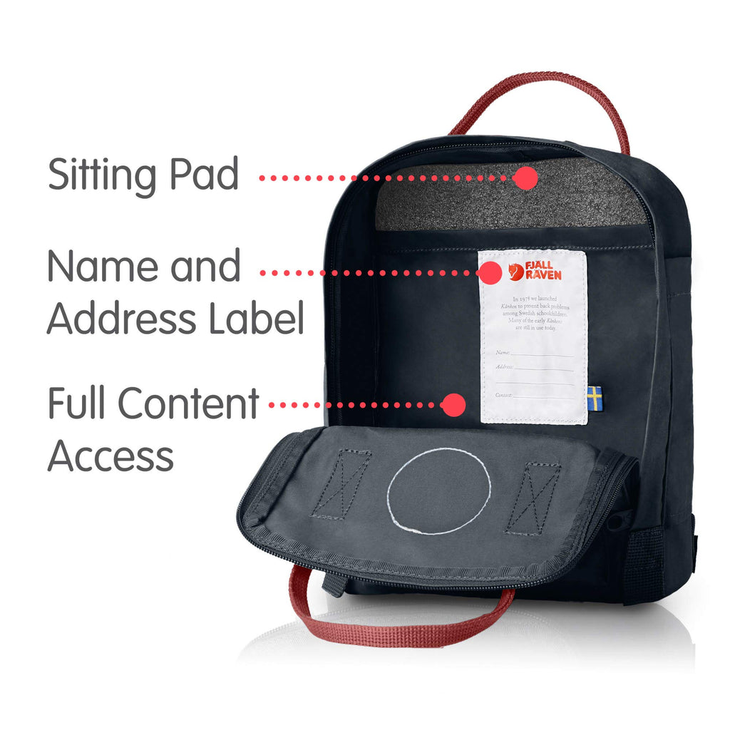fjallraven mini backpack black Fjallraven Mini Kanken Backpack Black / Ox Red