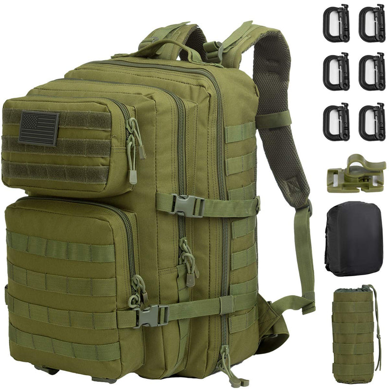 GZ XINXING 3 Day Assault Pack Military Tactical Army Molle Rucksack Backpack Bug Out Bag Hiking Daypack For Hunting Camping Hiking Traveling (GREEN) - backpacks4less.com