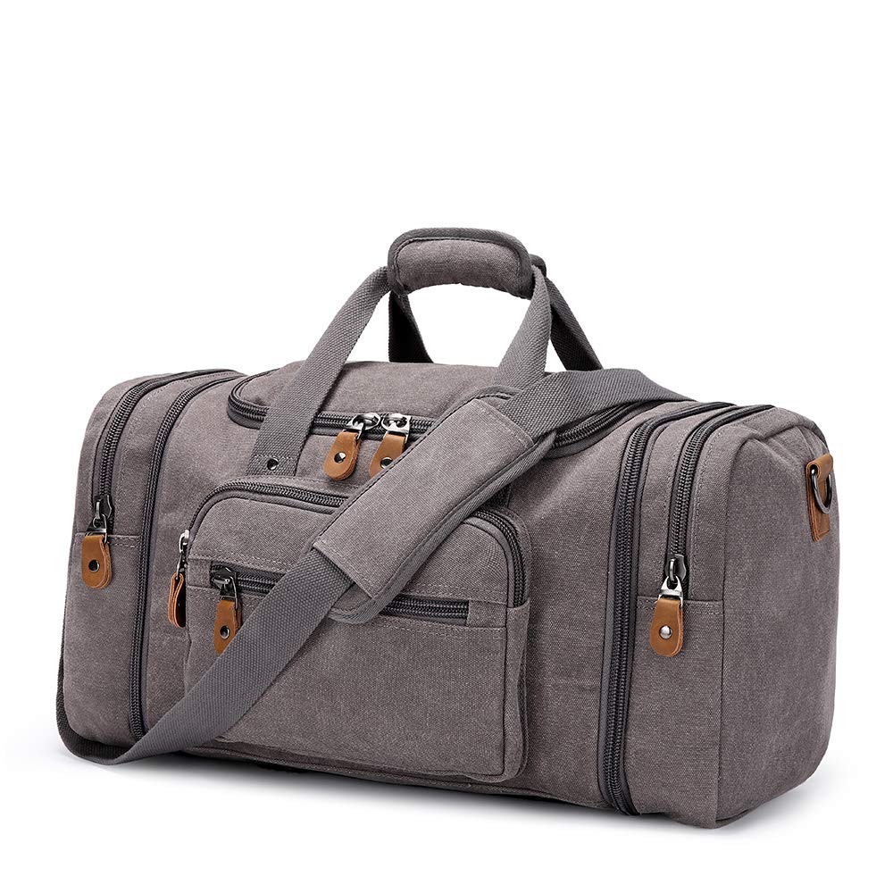 Plambag Canvas Duffle Bag for Travel 50L Duffel Overnight Weekend Bag backpacks4less