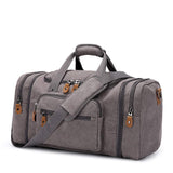 Plambag Canvas Duffle Bag for Travel, 50L Duffel Overnight Weekend Bag(Gray) - backpacks4less.com