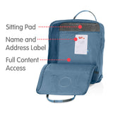Fjallraven - Kanken Classic Backpack for Everyday, Blue Ridge/Random Blocked - backpacks4less.com